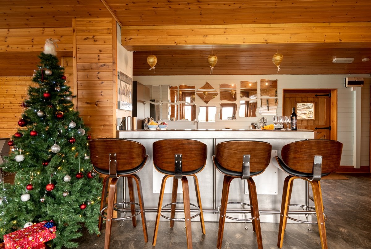 Trevase Granary games room at Christmas
